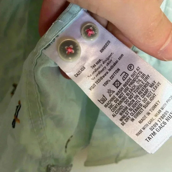 Ted Baker London button down shirt Toucan watermelon - Picture 5 of 6